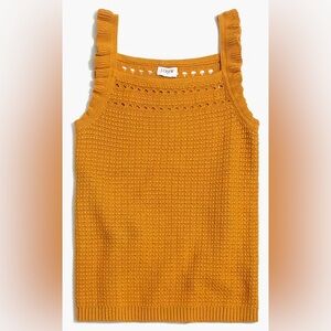 J. Crew Factory Ruffle Trim Tank Sweater - Medium